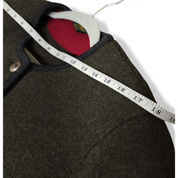 Vintage GEIGER Sweater Cardigan Tyrol Boiled Pure Wool Button Green Womens 42 - Picture 5 of 7